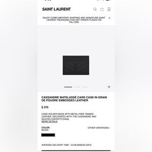 CASSANDRE MATELASSÉ CARD CASE IN GRAIN DE POUDRE EMBOSSED LEATHER